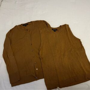 Chadwicks Women's Tan Cardigan and Sweater Set